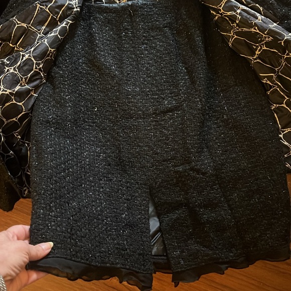 ARMANI COLLEZIONI Black Tweed Wool/Silk Sparkly Suit  Gorgeous - Picture 5 of 14